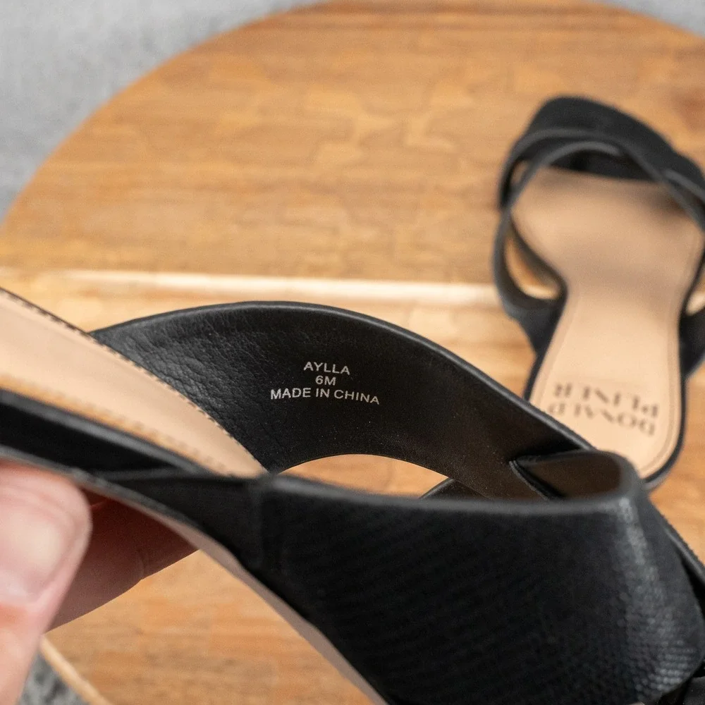Donald Pliner Aylla Black Criss Cross Heeled Women's‎ Sandals, Sz 6 M Summer